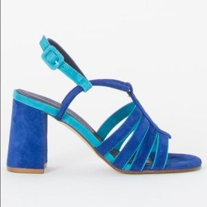 Creatures of Comfort Penny heeled sandal suede Shades of Blue 7